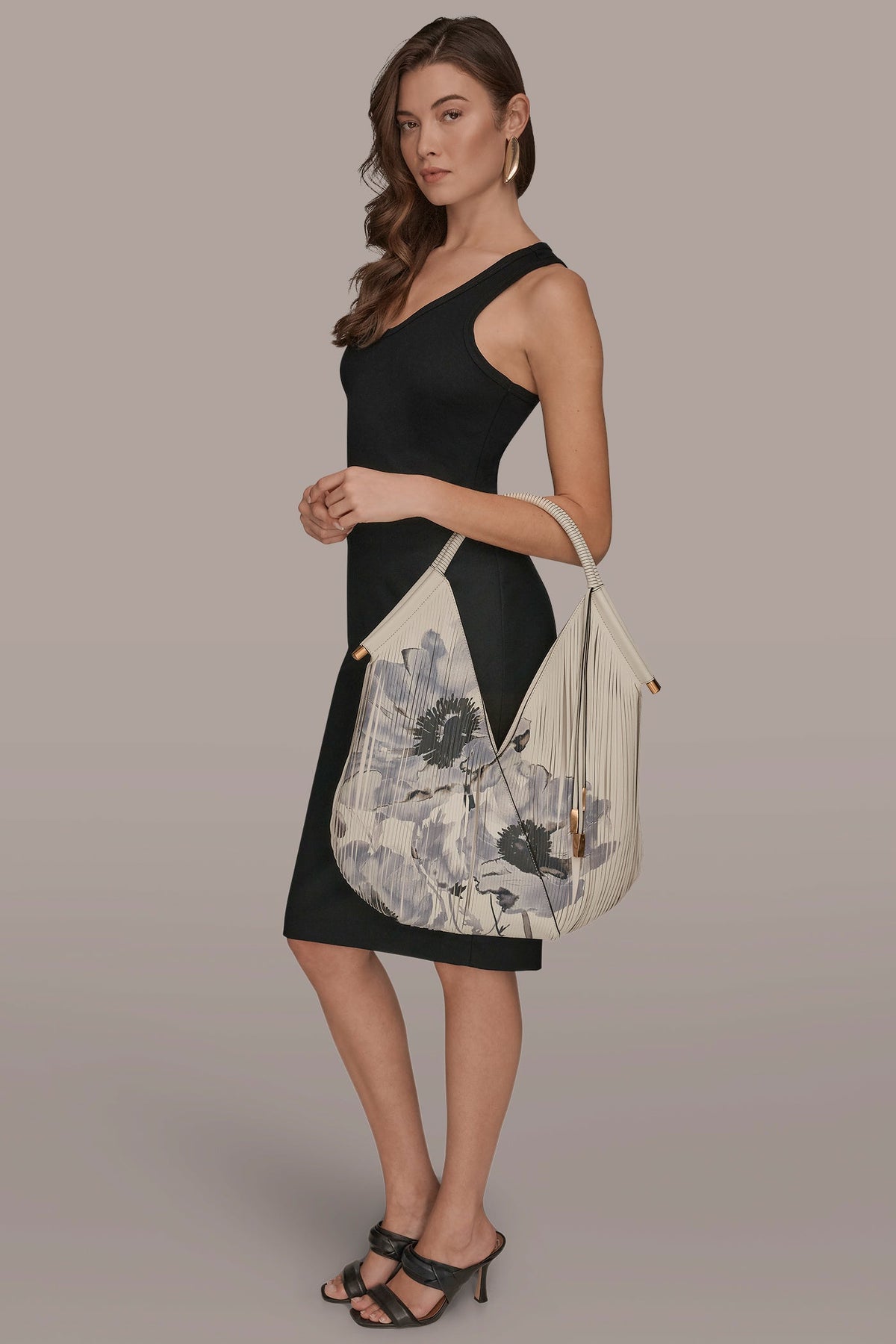 BALDWIN FLORAL LASER-CUT LEATHER LARGE SHOULDER BAG