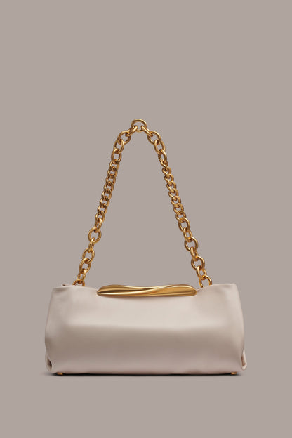 POPLIN LEATHER CLUTCH