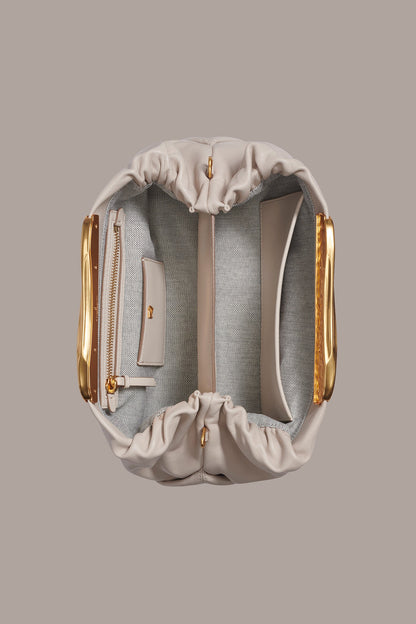 POPLIN LEATHER CLUTCH