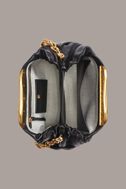 POPLIN LEATHER CLUTCH