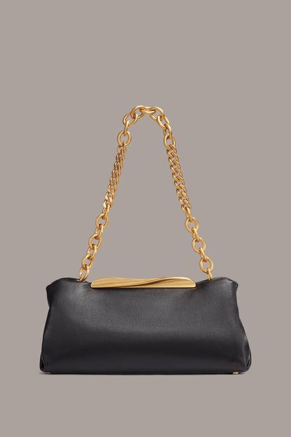 POPLIN LEATHER CLUTCH