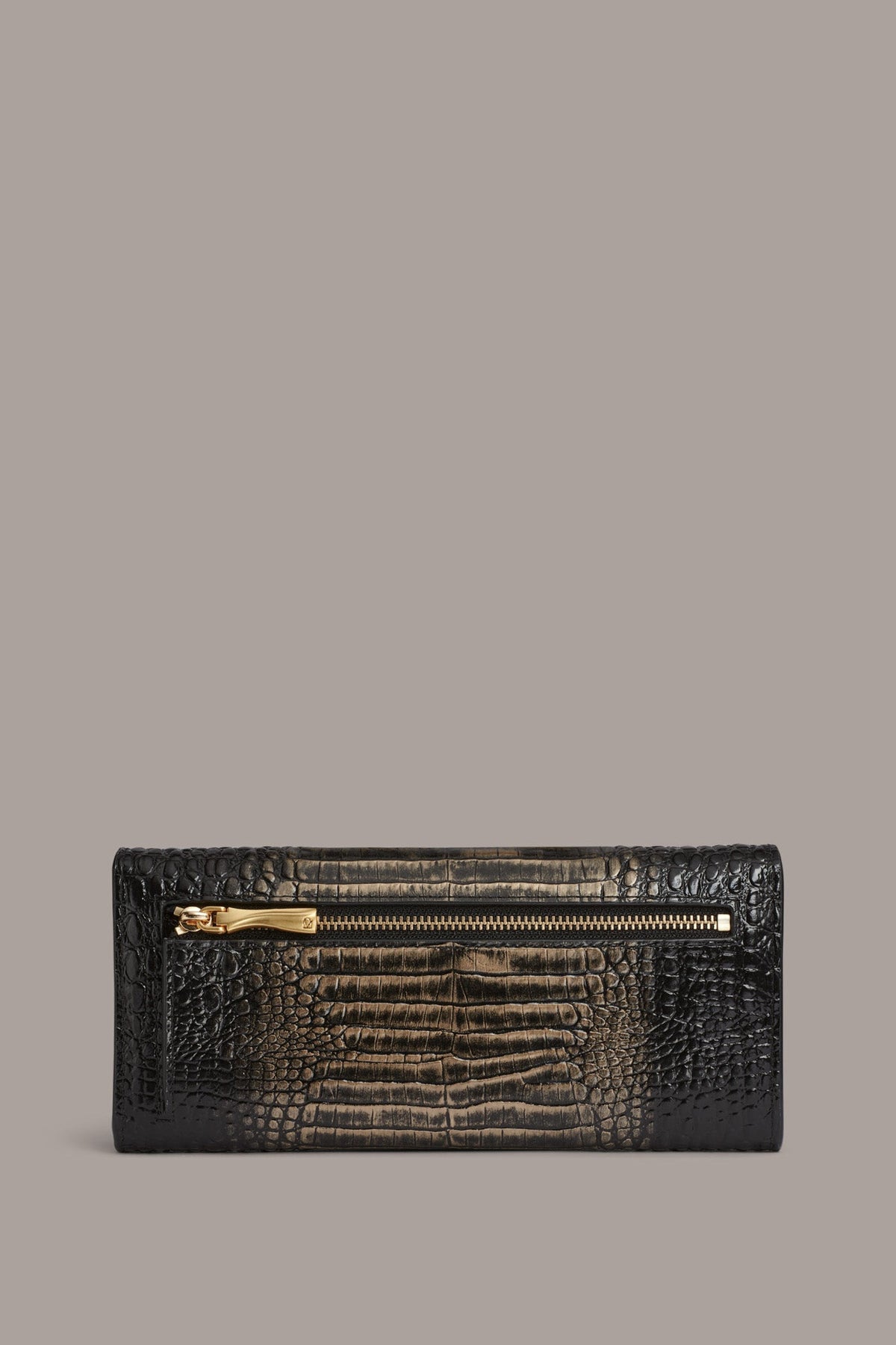AMAGANSETT METALLIC CROC-EFFECT FLAP WALLET