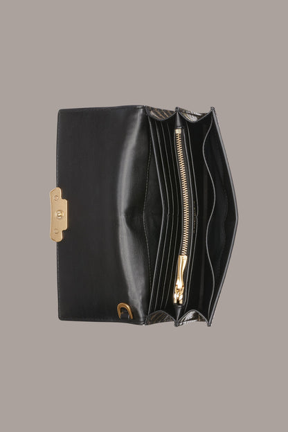 AMAGANSETT METALLIC CROC-EFFECT FLAP WALLET