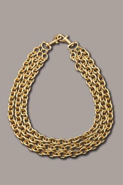 MULTI ROW CHAIN LINK COLLAR NECKLACE
