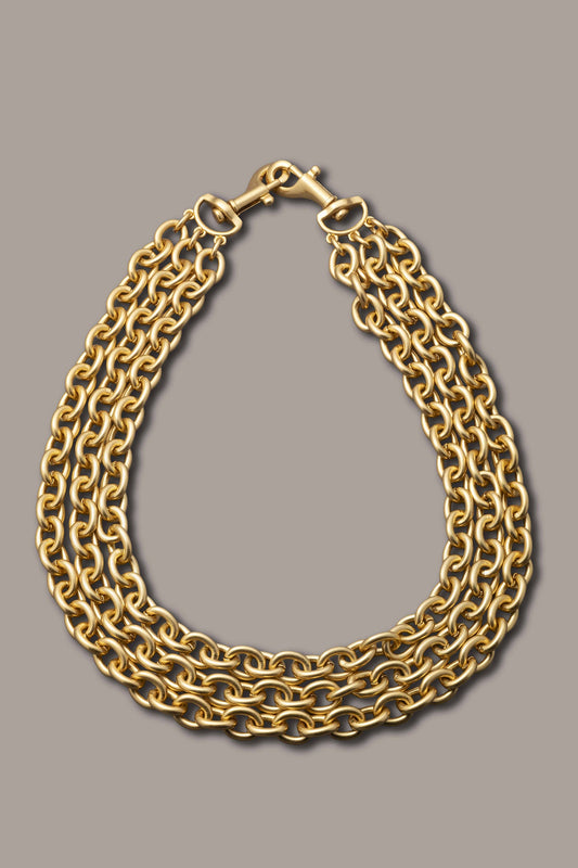 MULTI ROW CHAIN LINK COLLAR NECKLACE