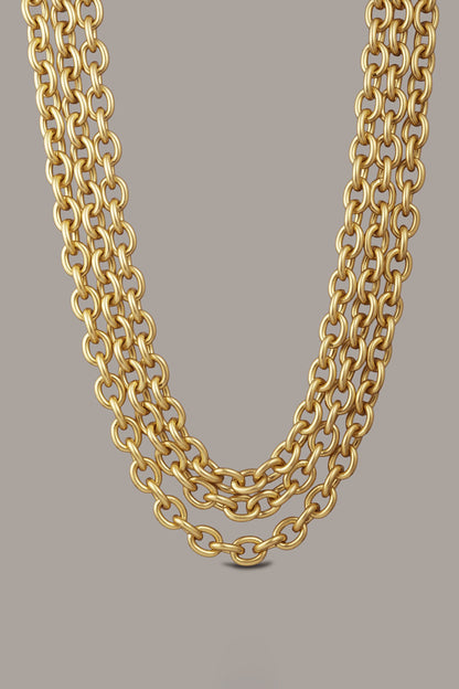 MULTI ROW CHAIN LINK COLLAR NECKLACE