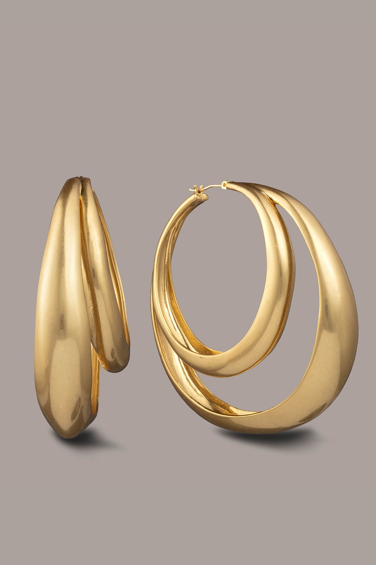 ORGANIC MOLTEN MULTI ROW HOOP EARRING