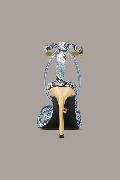 BRIELLE SNAKE-PRINT STILETTO SANDAL