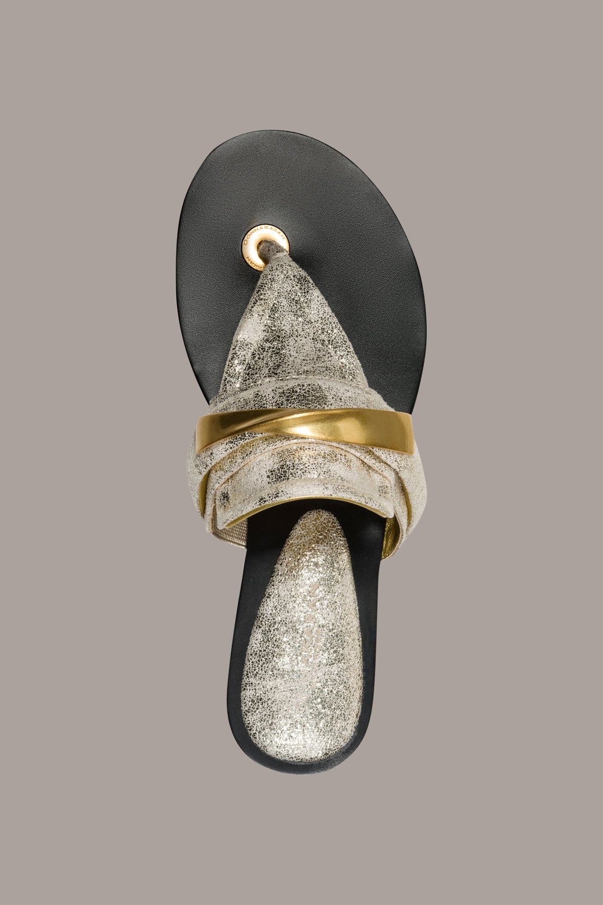 VELVET METALLIC THONG SANDAL