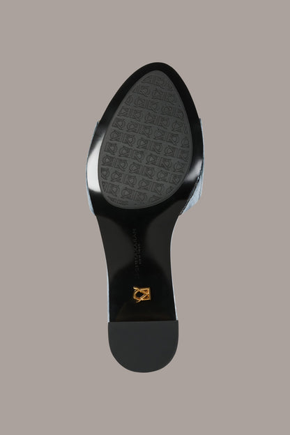 SANGRIA METALLIC SNAKE-PRINT MULE SANDAL