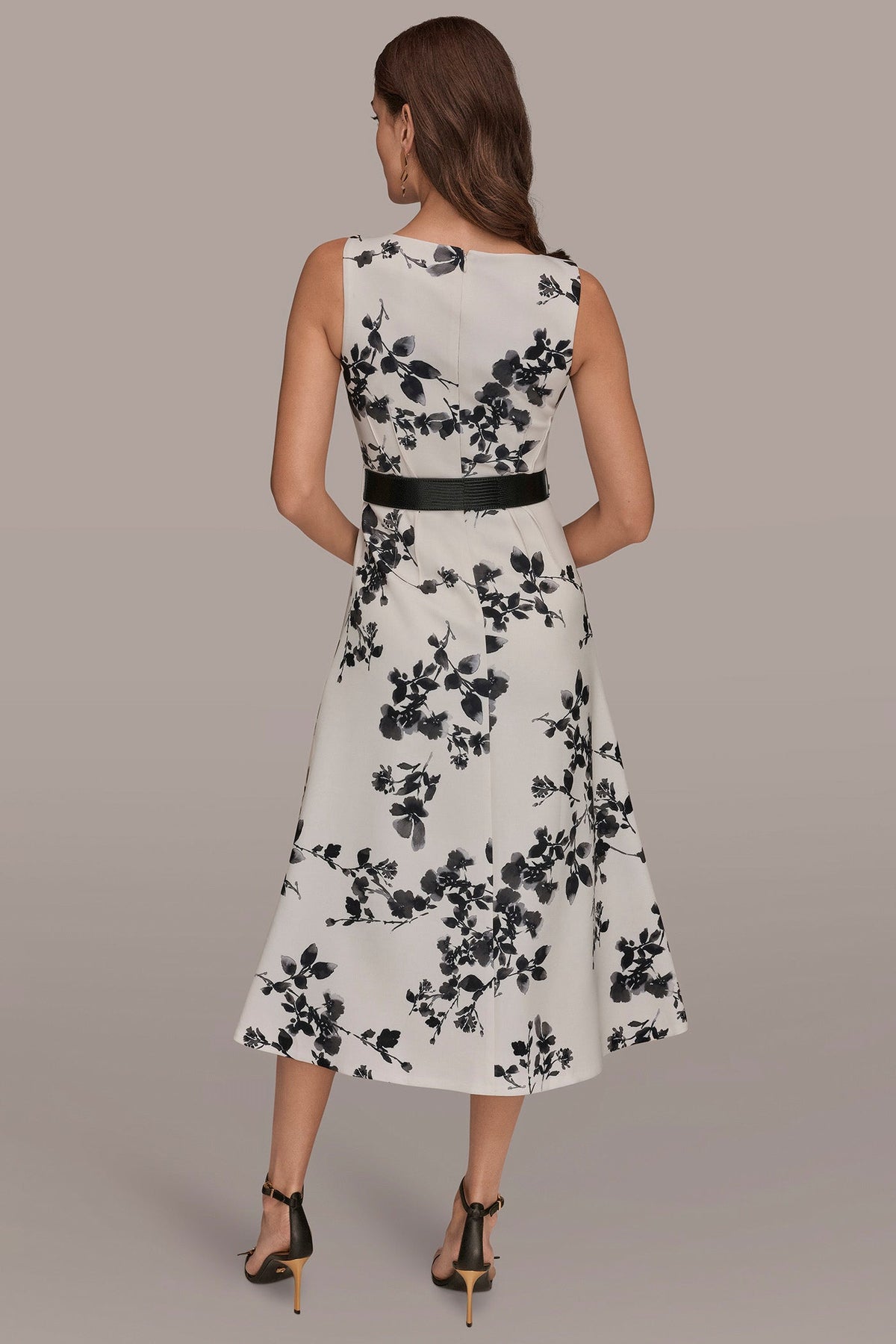 SLEEVELESS FLORAL A-LINE DRESS