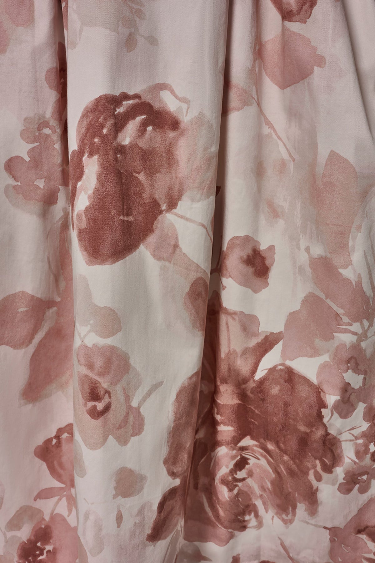 COTTON-SATEEN FLORAL MIDI A-LINE DRESS