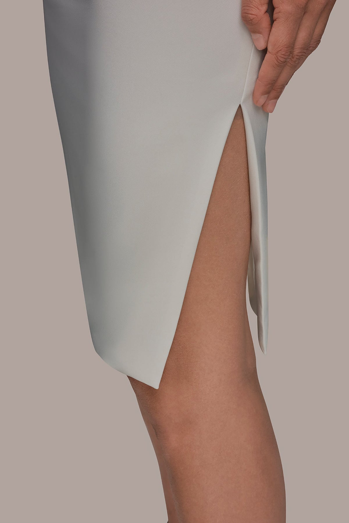 FLORAL APPLIQUÉ SLEEVELESS COWL-BACK SHEATH DRESS