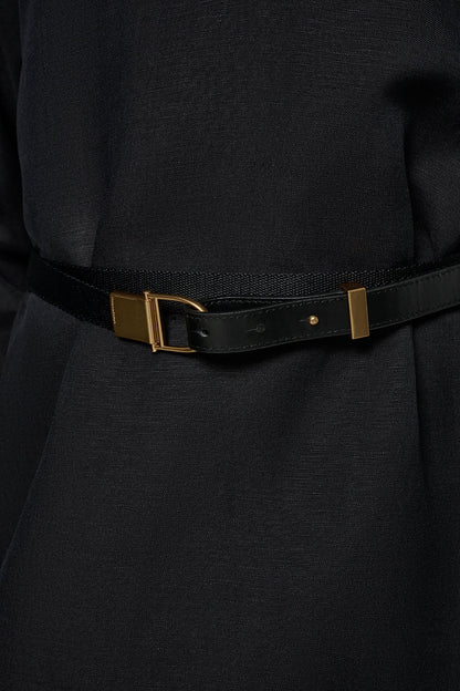 LINEN-BLEND SHIRT DRESS