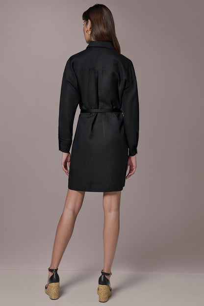 LINEN-BLEND SHIRT DRESS