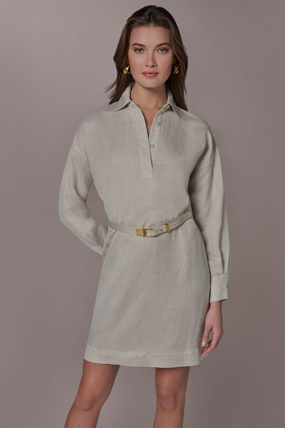 LINEN-BLEND SHIRT DRESS