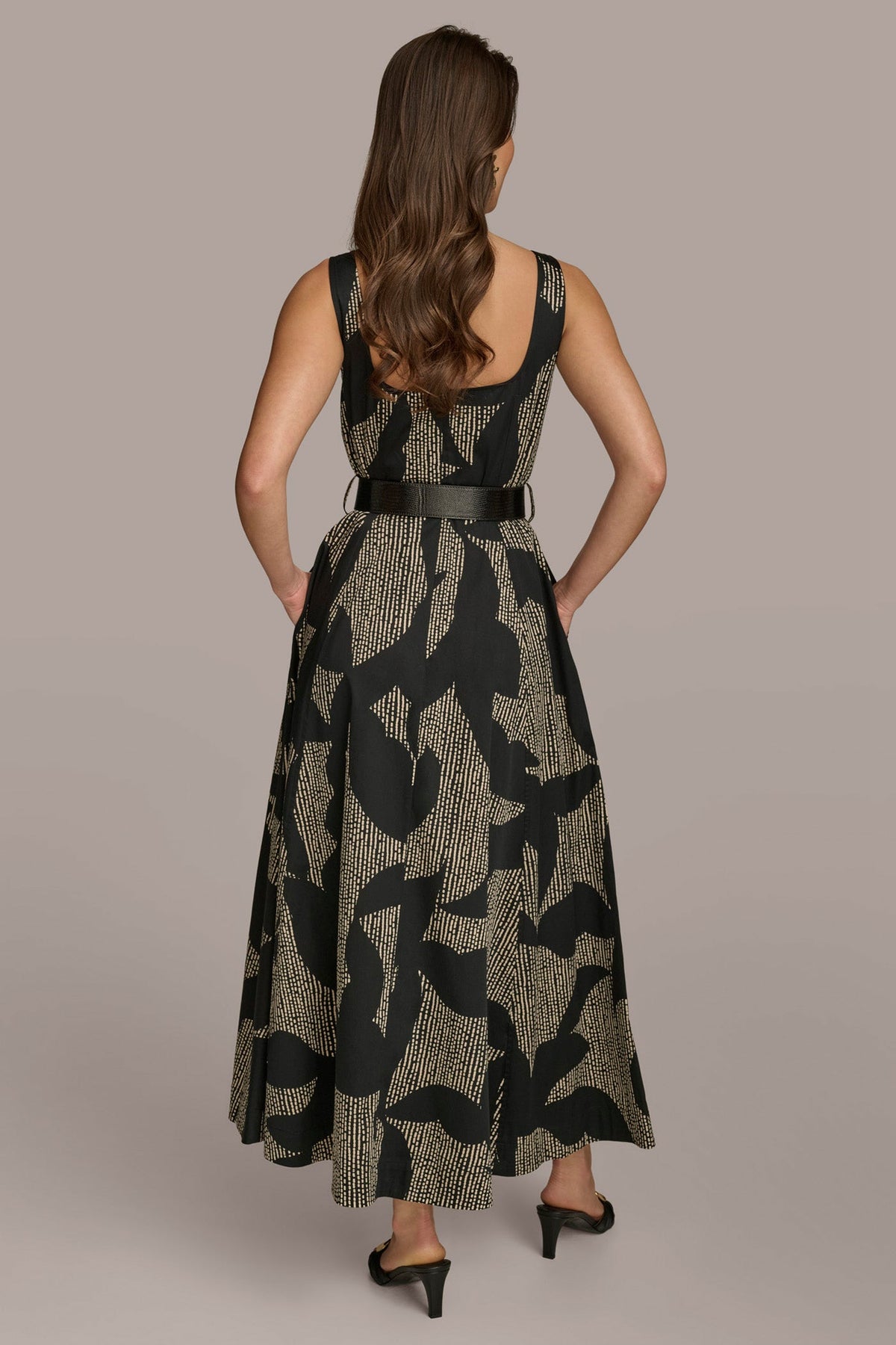 COTTON SLEEVELESS FLORAL MIDI DRESS