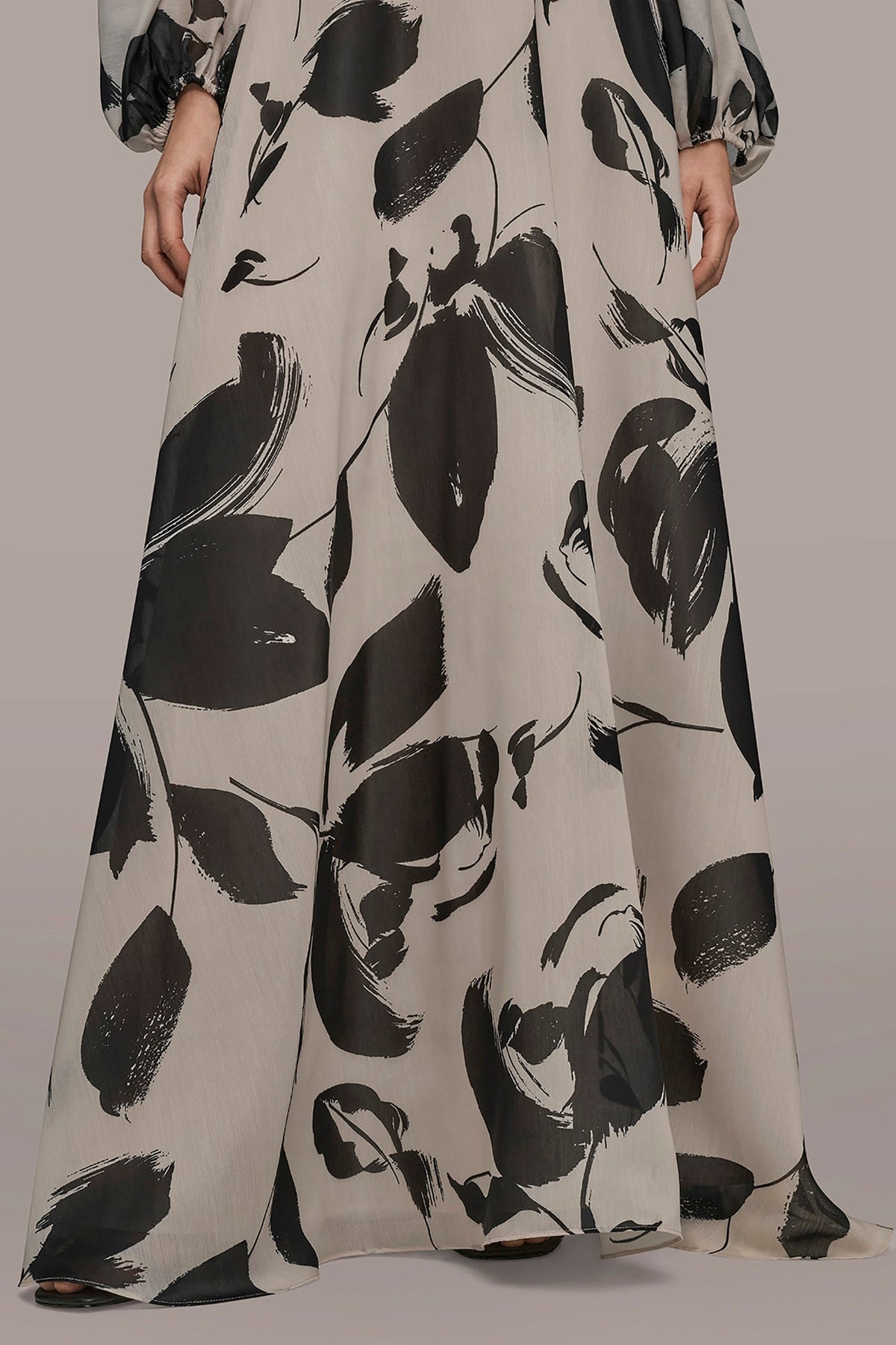 ORGANZA OFF-THE-SHOULDER FLORAL GOWN