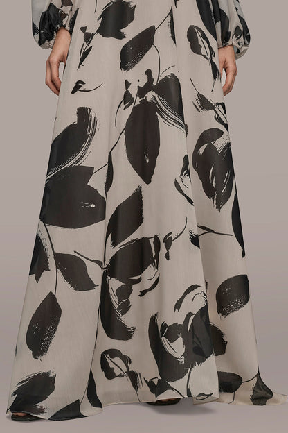 ORGANZA OFF-THE-SHOULDER FLORAL GOWN