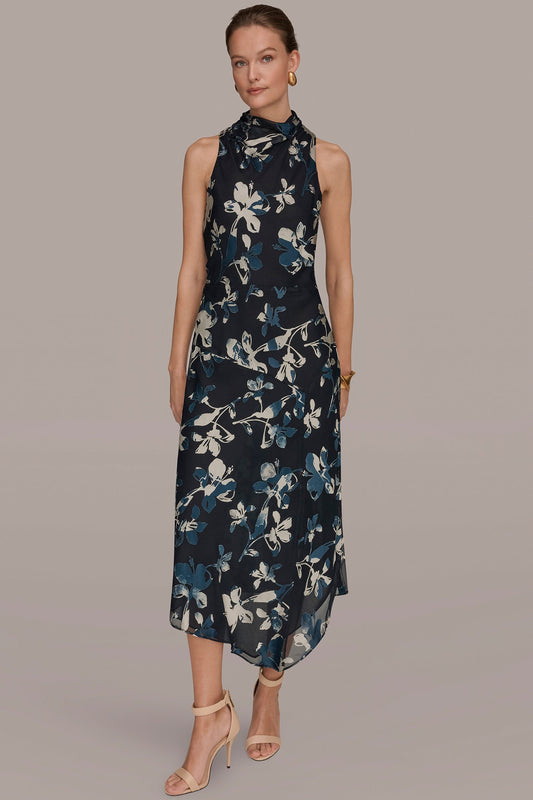 BURNOUT HIGH-NECK DRESS
