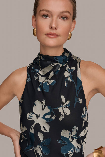 BURNOUT HIGH-NECK DRESS