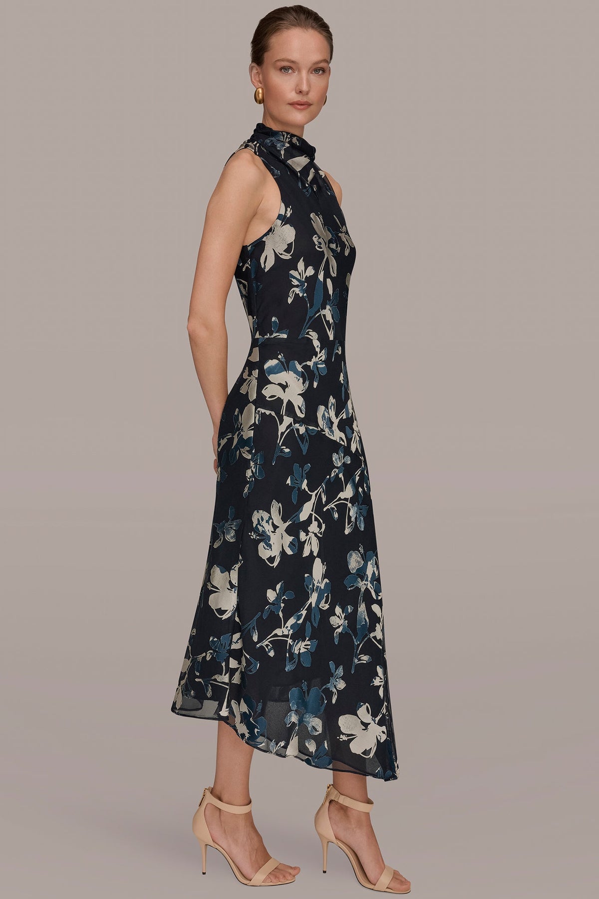 BURNOUT HIGH-NECK DRESS