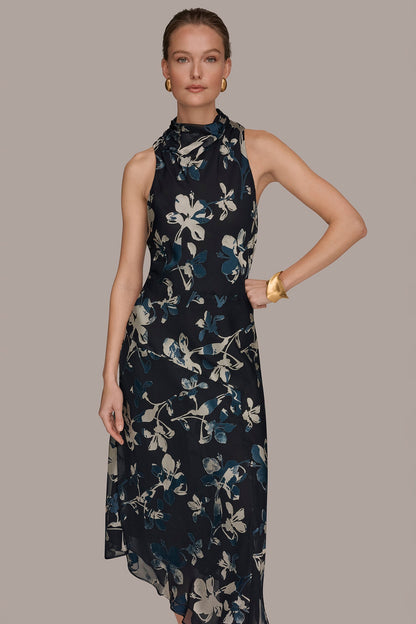 BURNOUT HIGH-NECK DRESS