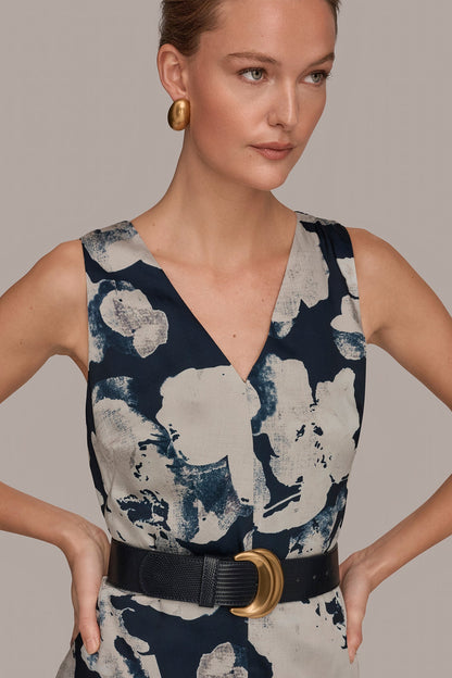 V-NECK FLORAL DRESS