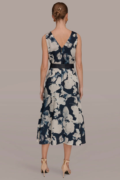 V-NECK FLORAL DRESS
