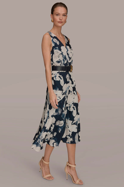 V-NECK FLORAL DRESS