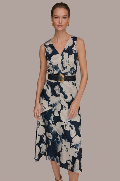 V-NECK FLORAL DRESS