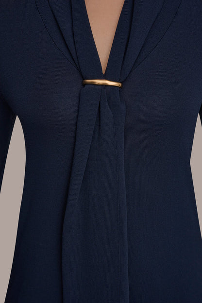 DRAPED SCARF SWEATER