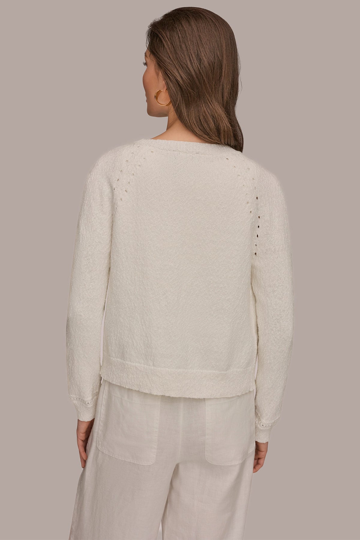 POINTELLE TRIM CARDIGAN