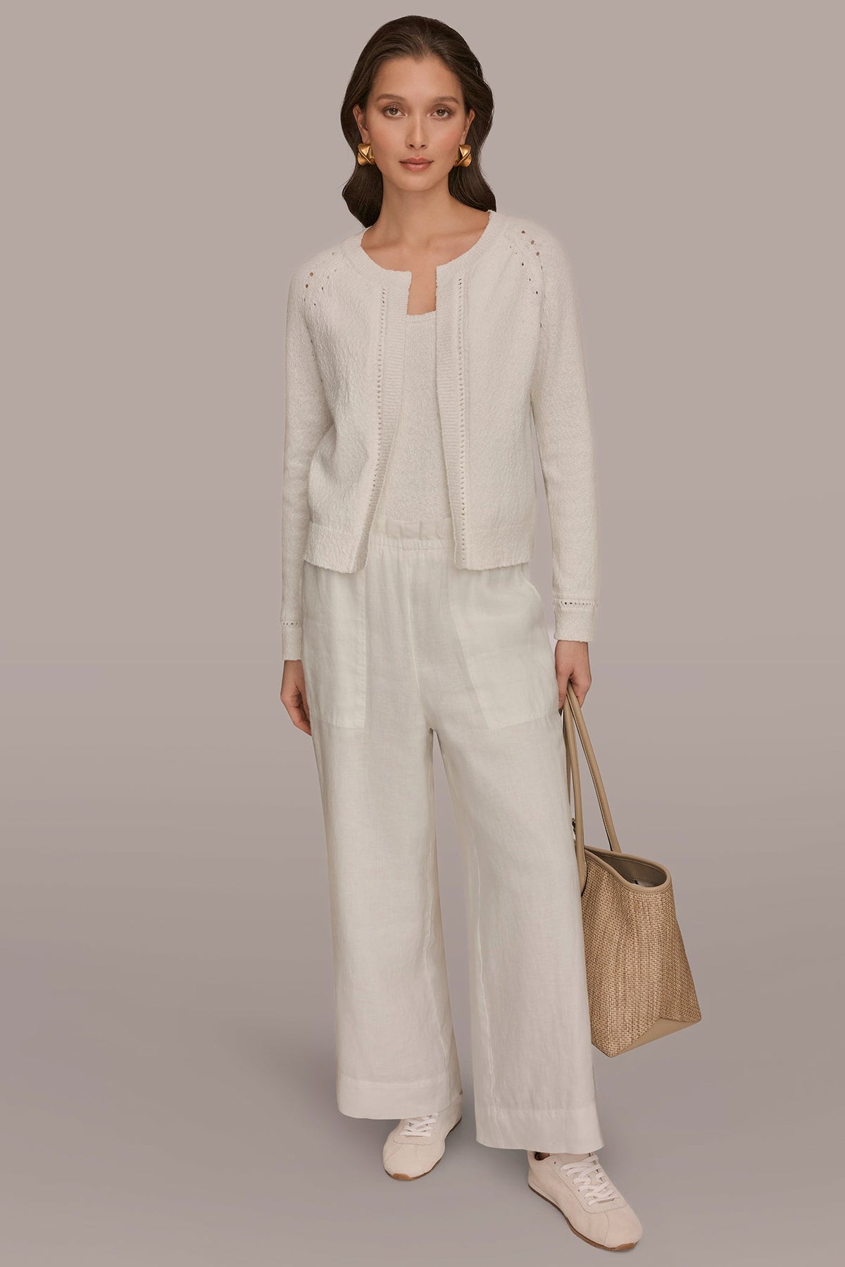 POINTELLE TRIM CARDIGAN