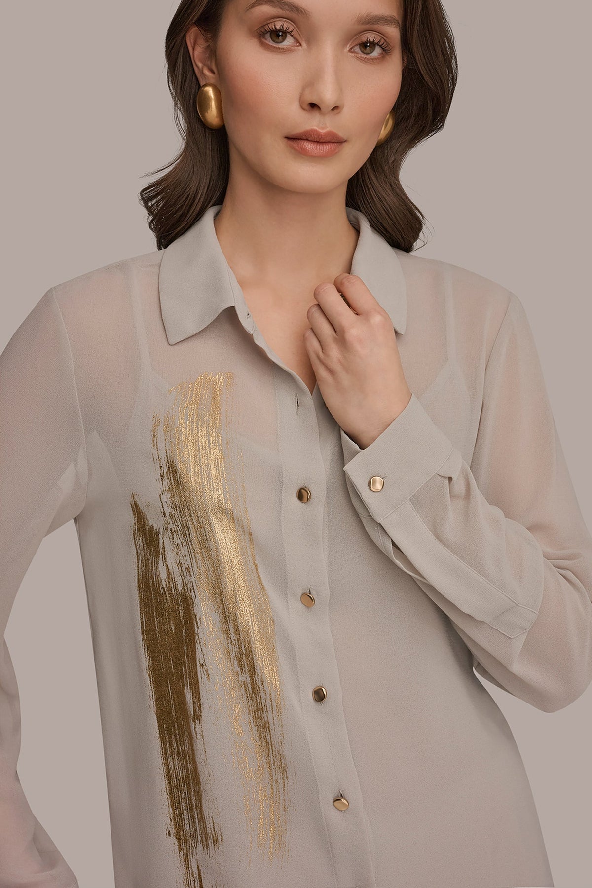 METALLIC BRUSHSTROKE BLOUSE