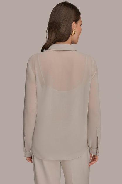 METALLIC BRUSHSTROKE BLOUSE