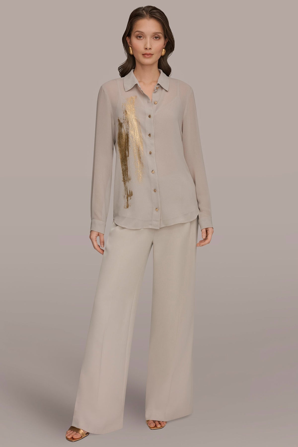 METALLIC BRUSHSTROKE BLOUSE