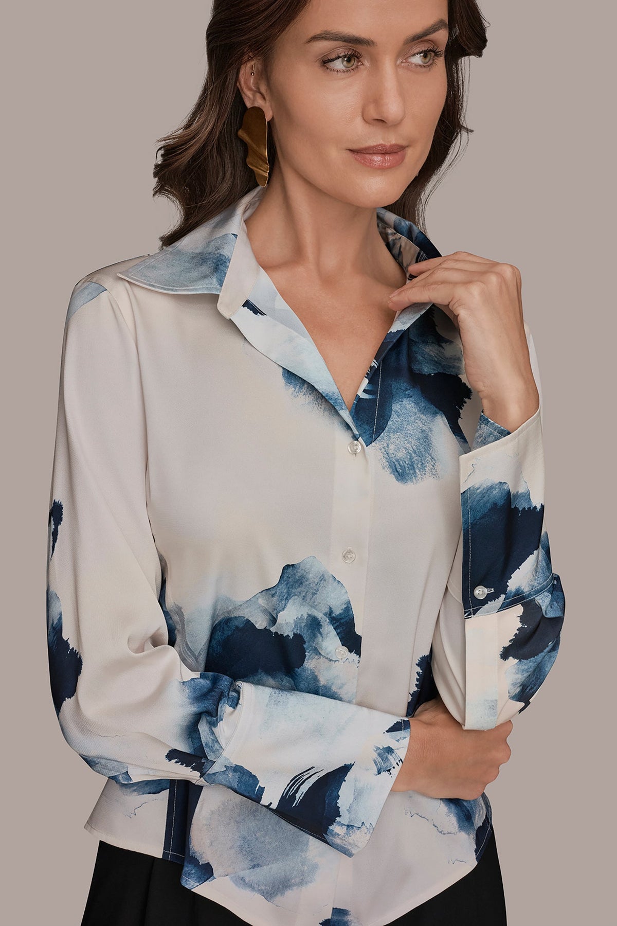 FLORAL HIGH-LOW BLOUSE