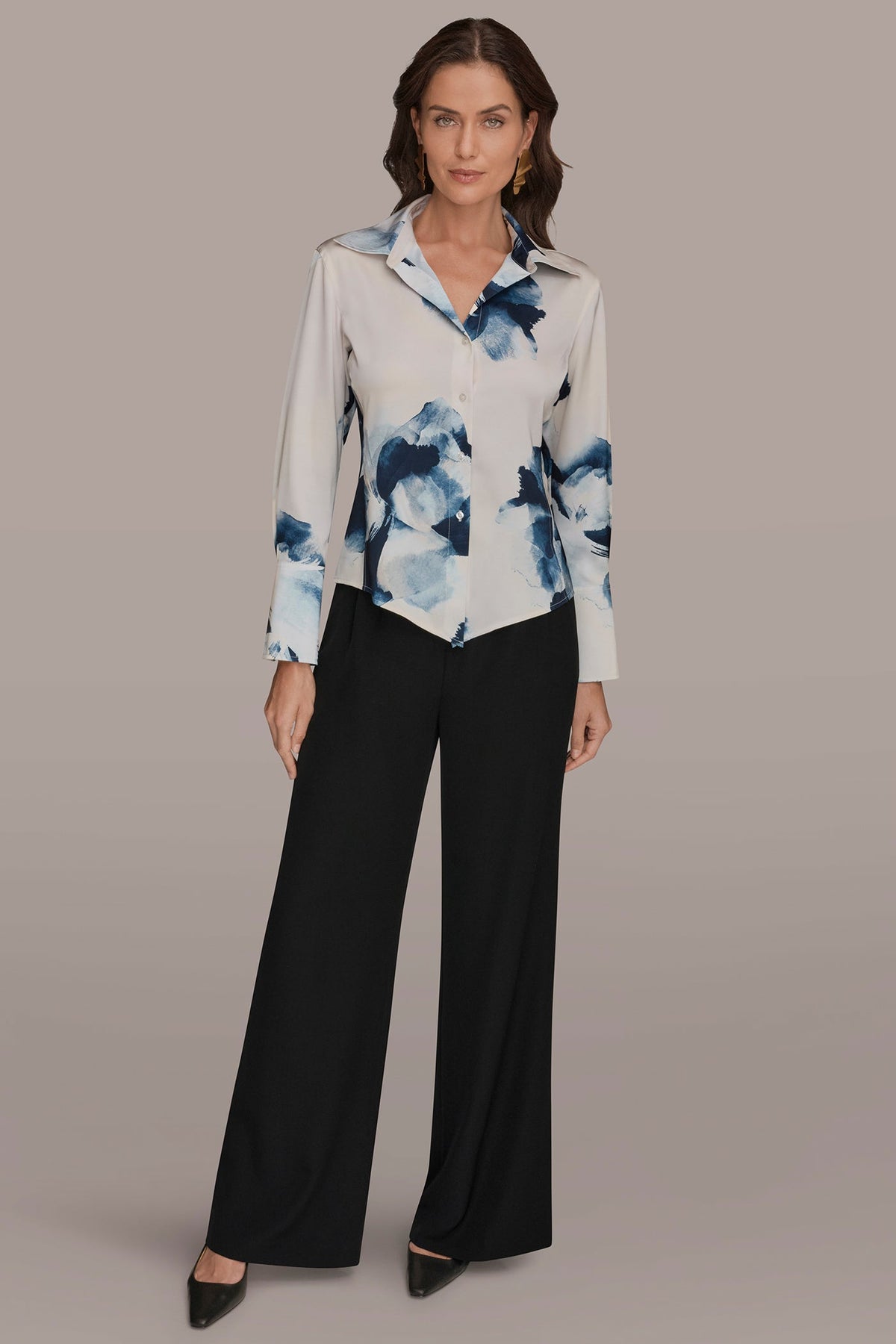 FLORAL HIGH-LOW BLOUSE
