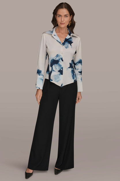 FLORAL HIGH-LOW BLOUSE