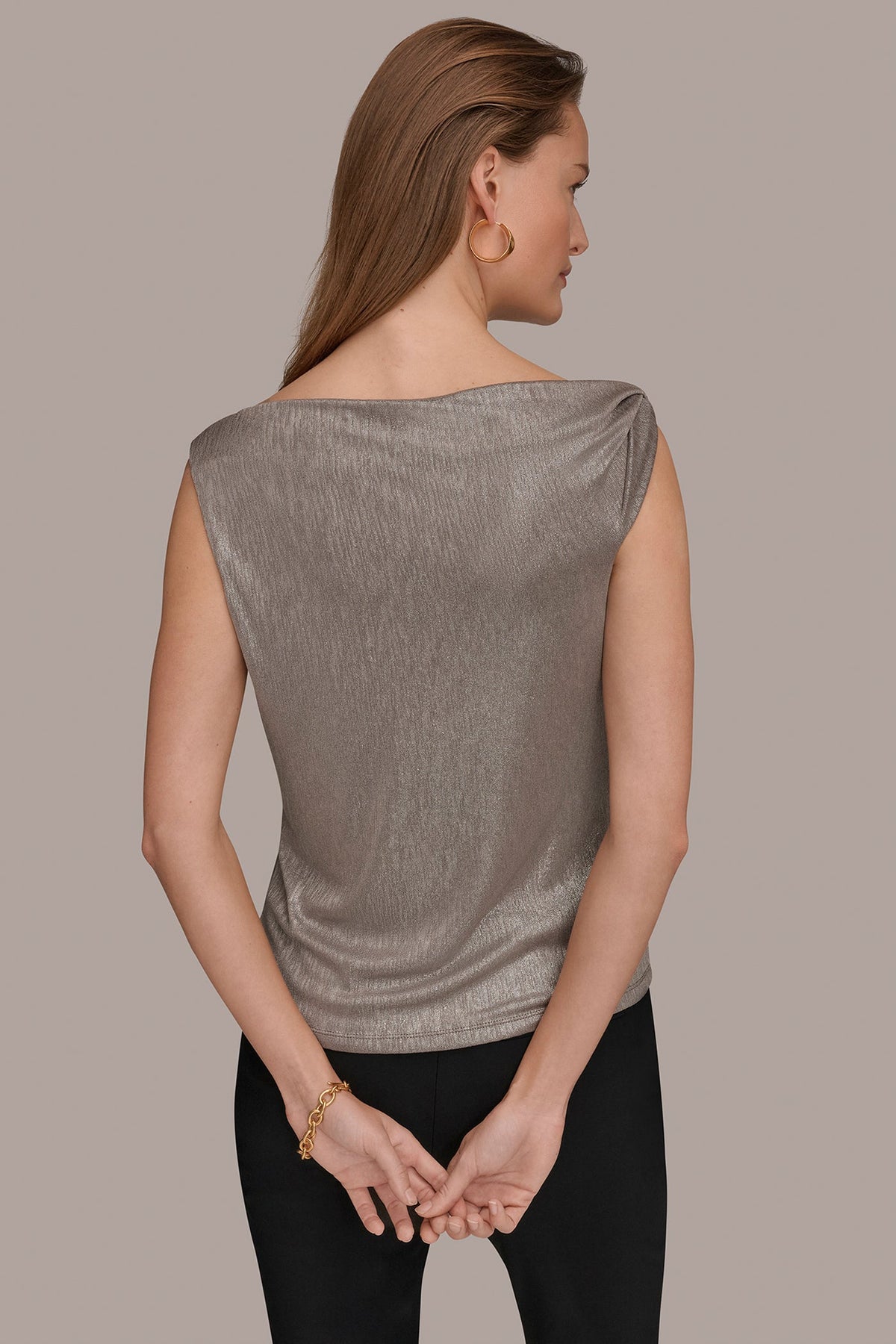 METALLIC ONE-SHOULDER TOP