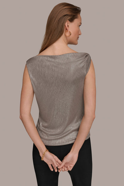METALLIC ONE-SHOULDER TOP