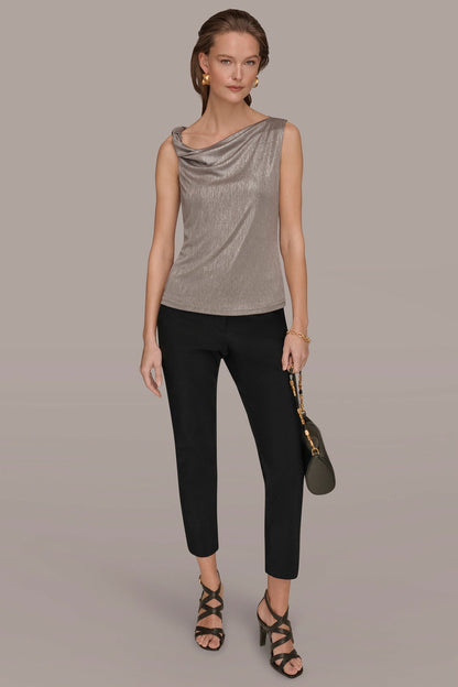 METALLIC ONE-SHOULDER TOP