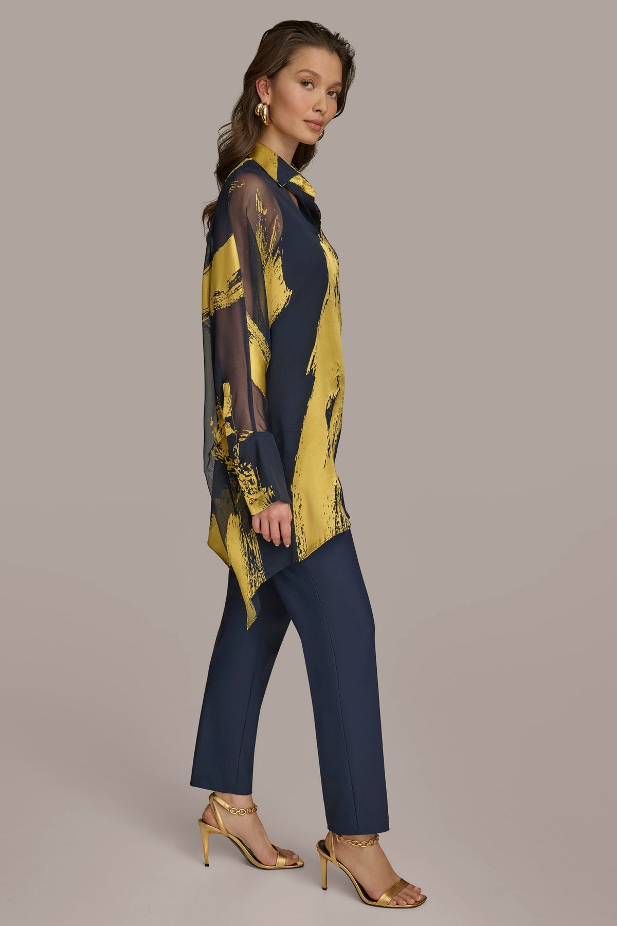 PRINT COLLARED TUNIC