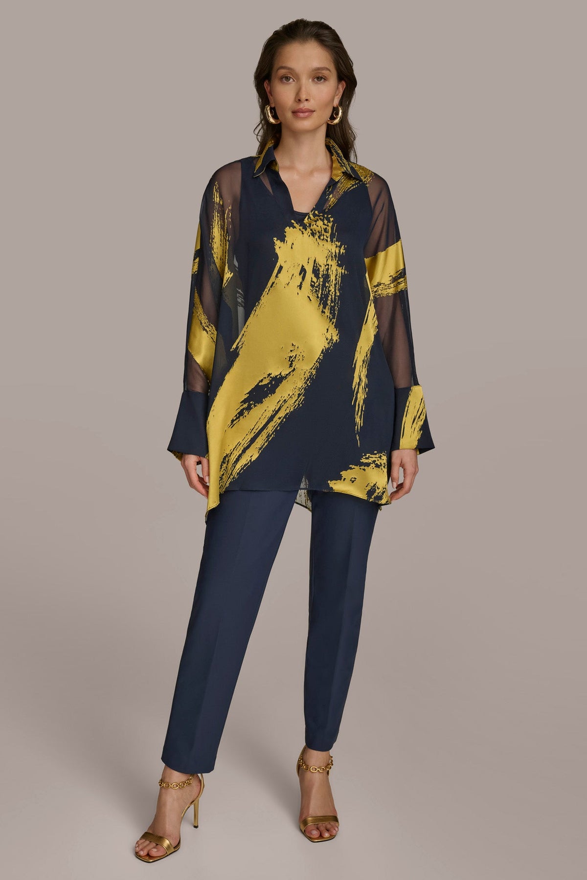 PRINT COLLARED TUNIC