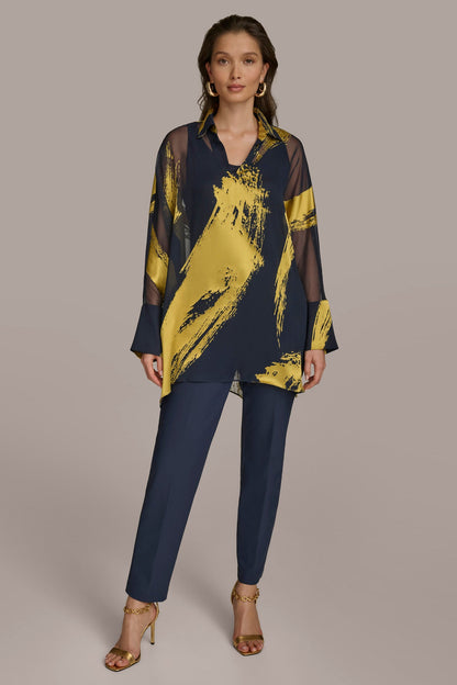 PRINT COLLARED TUNIC