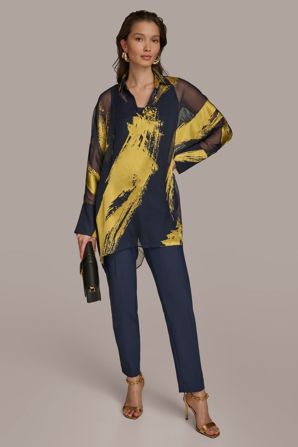 PRINT COLLARED TUNIC