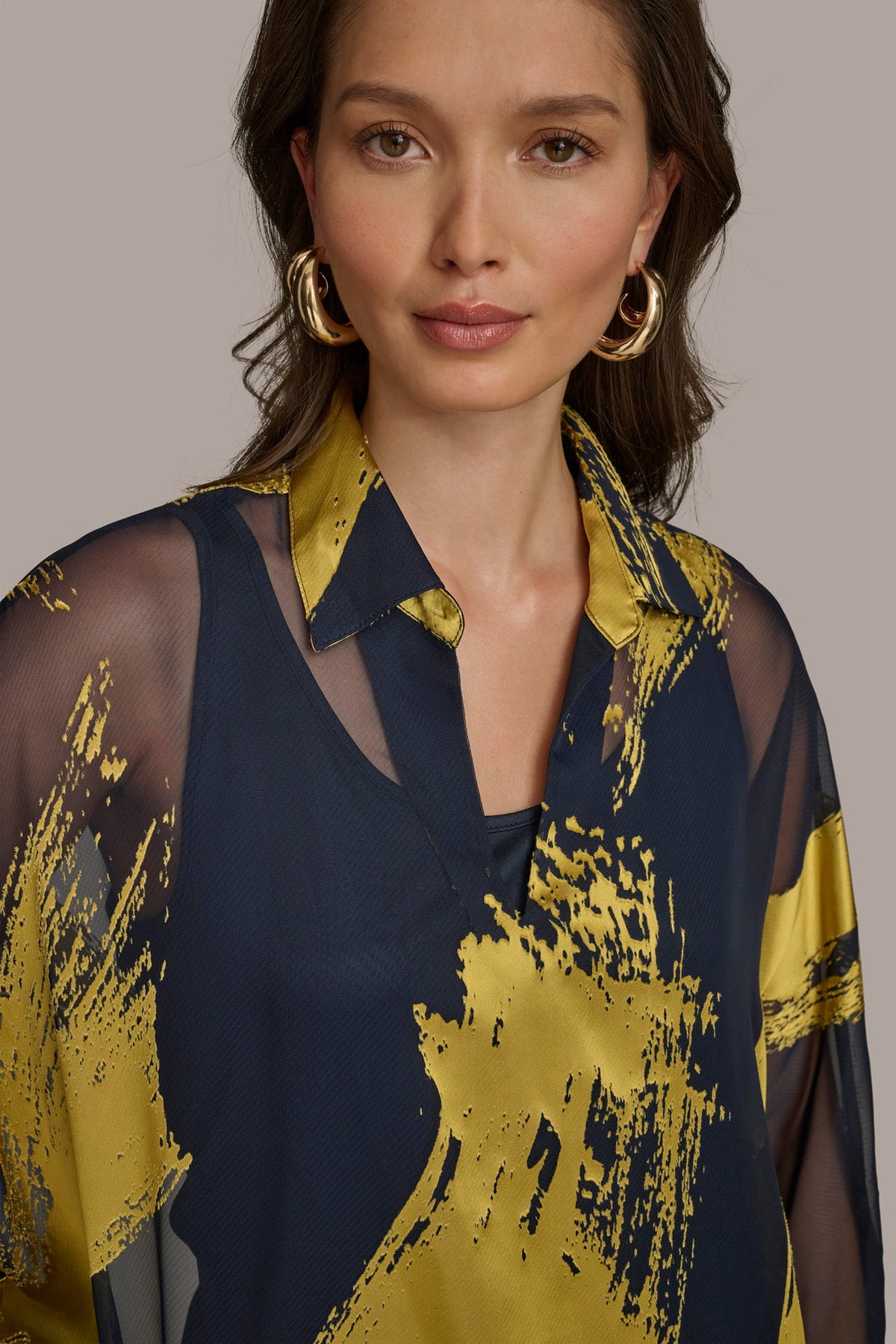 PRINT COLLARED TUNIC