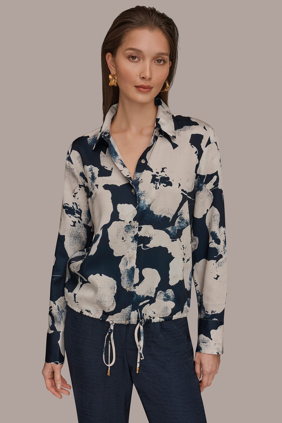 DRAWSTRING HEM BLOUSE