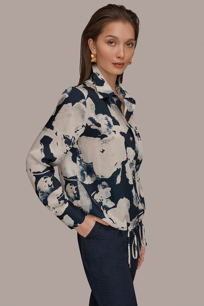 DRAWSTRING HEM BLOUSE